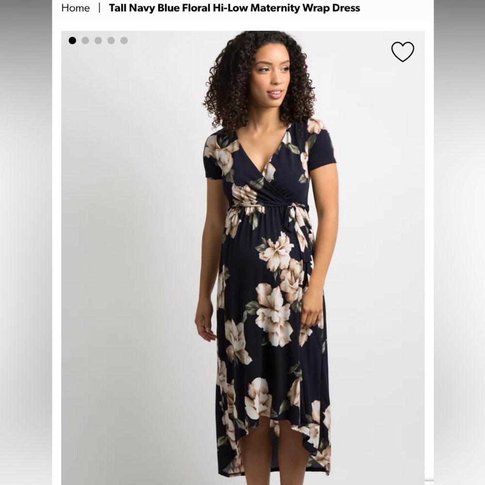 Pinkblush maternity navy blue high-low midi dress